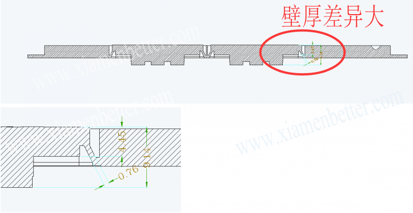 硅胶键盘的壁厚壁厚差异大